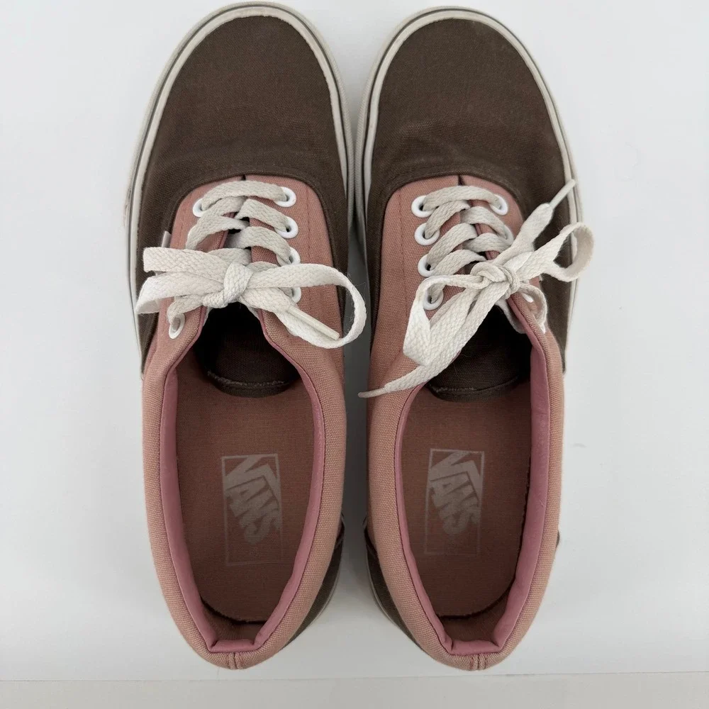 Vans Era Low Top Skate Shoes Mens 8 Brown Rose Pink Canvas Womens 9.5‎ Classic